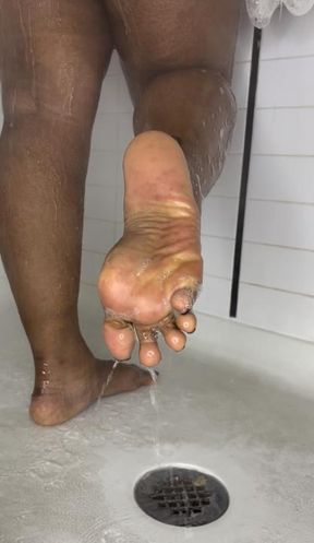Soapy Shower Soles Tease