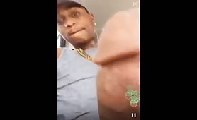 Horny rapper jerking off in the car