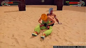 Karen Krush Battles Diabla in Steamy Naked Fighter 3D Clash