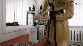 rubber-mistress prepares the clinic for examination