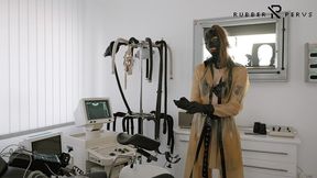 rubber-mistress prepares the clinic for examination