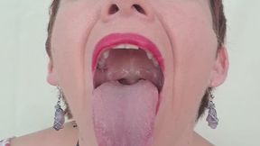 Long Tongue Wide Open Mouth Uvula Display - Cum in Mouth Instructions