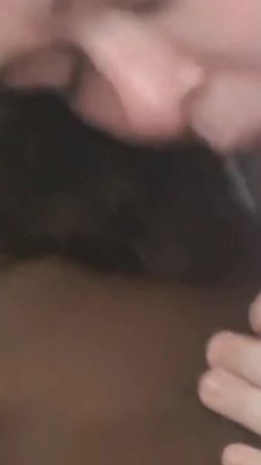 Stroking Sucking His Big Black Cock Making Him Moan and Groan
