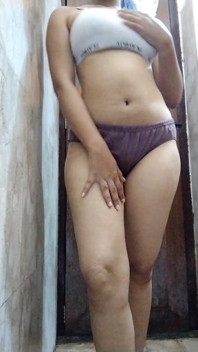 Hot Indian College Girl Alone in the Bathroom