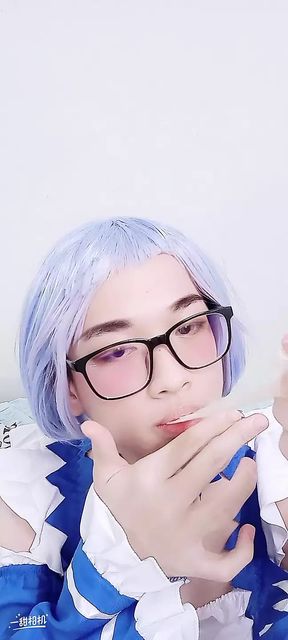 Lewd Crossdressing sissy maid RE:0 Rem drink her sperm and fuck with the dildo