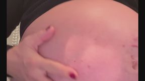 Heavily Pregnant Belly Oilup And Show Off