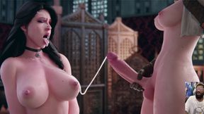 Big Breast Yennefer Gets Sprayed All Over with Futa Cum