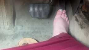 Pedal Pumping in Sandals - Driving with One Foot on Gas and Other on Brake