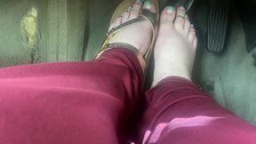 Pedal Pumping in Sandals - Driving with One Foot on Gas and Other on Brake