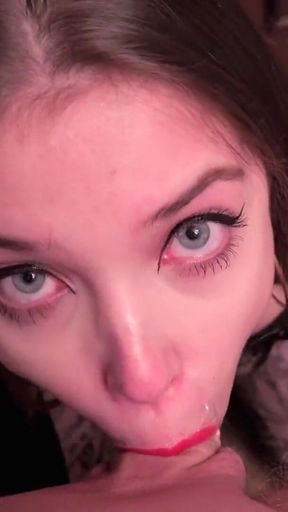 Key moment from &quot;Amateur Homemade Sloppy Blowjob From Young Russian Wife With Big Natural Tits&quot;