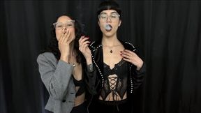 A break from work to smoke with her