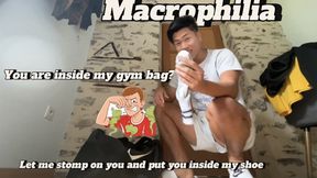 POV MACROPHILIA: you are a tiny person inside my gym bag