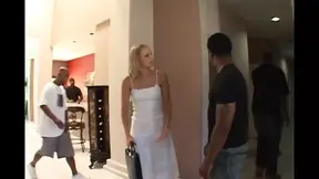 Black beauty takes on two massive black cocks