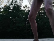 Risky wank on the road