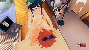 Car Toon - Genshin Impact Yaoi - Venti X Tartaglia Anal Sex