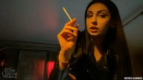 Serve Mistress Glamorous as her human ashtray POV