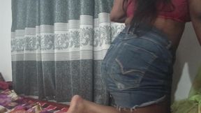 Desi hot girl sitting and slowly