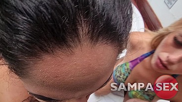 Novinha vai no motel com casal e engole toda porra que saiu do cu da amiga - vickyspank - Regina rizzi - MarquesXXX