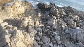 Wild ocean beach sex and cum walk