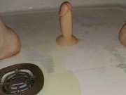 Full bladder release on dildo