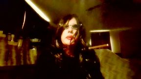 SITTING AT MY COMPUTER DESK AND SMOKING MORE120 LONG CIGARETTES