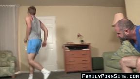 Stepdad diving balls deep and sans protection inside twink