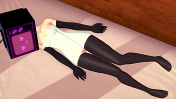 Tv woman quiere jugar con una gran polla, esta mojada y solo viste una toalla (Versi&oacute_n hentai)