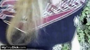 Blonde girlfriend enjoys outdoor intimacy with petite cock&#x1F346; lover