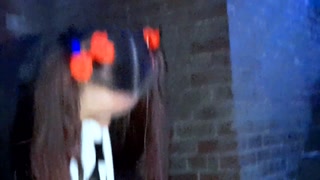 Pigtailed British Girl Pisses Behind A Pub - Tilly D