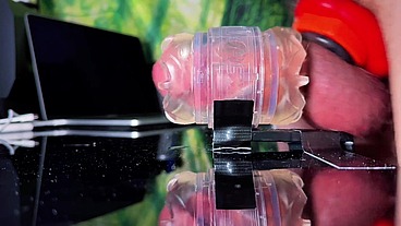 Luciferblowjob - update #8 - Hairy twink with a big dick mounts a Fleshlight to his desk - May 13, 2025