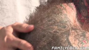 Backyard raw doggy style fucking between stepdad and his son