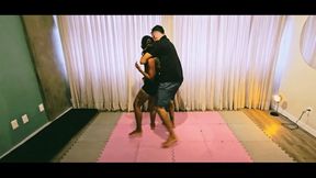 Wife and Husband (real Couple) try mixed wrestling and headscissors in a challenge!