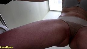 kitty quinn really had to pee and legit real accident in spandex