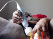 Zuri Love plays with their monster dildo