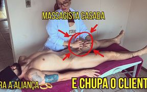 Married Masseuse Takes off Wedding Ring and Gag on Milk - Explosive Happy Ending Massage