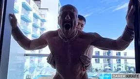 Exposed on the Balcony: Hot Older Guy Takes Rough Anal Outdoors – Wild4Night
