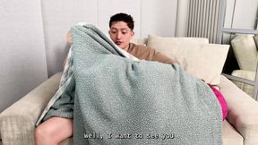 Masked brunette rides on my huge cock, and asks me to read in her ass
