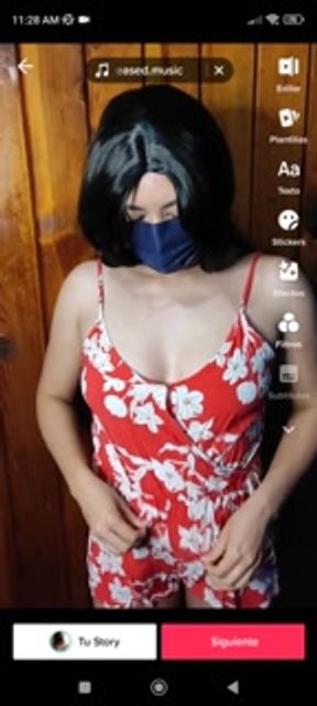 Miranda Blue doing the viral tiktok trend gets horny and shows her tits