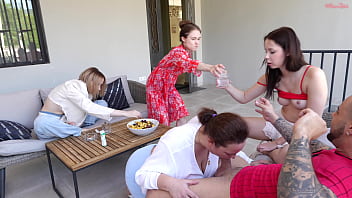 Backstage! Hey, I&#039_m too Horny, suck my Cock! Teenagers fuck a Slutty Milf in the mouth before an outdoor orgy!