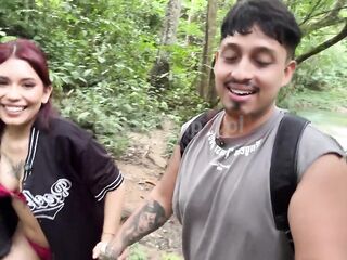 Daring pair gets lost in the woods and ends up banging in a hidden paradise!