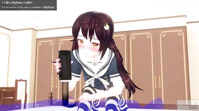 Brunette anime girl cumshot by toys ASMR moans