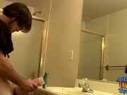 Bearded young thug fleshlight tugging his tasty cock