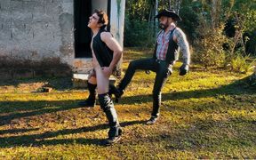 Cowboy Ballbusting on the Farm