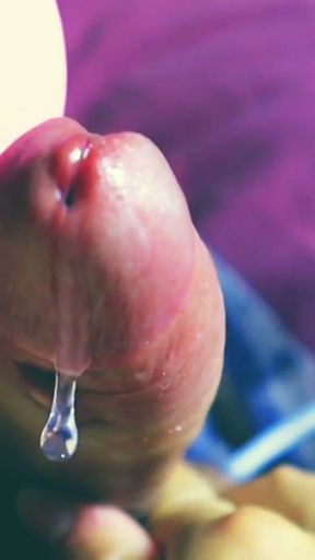 plentiful streams of lubrication from the penis after a long abstinence and strong vibration for a super erection   Clip 1