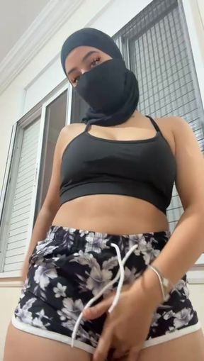 Raw Pussy Rub from Horny Hijab Slut Muslim Clit Teased &amp; Fingered by Arab Cum Starved Whore