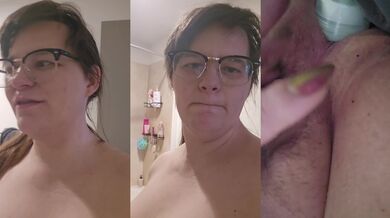 Amy's stuffed tight femboy ass gapes with huge dildo creampie