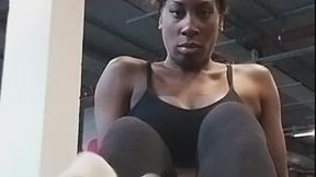 Ebony Gym Brat Sock Worship with Destiny Black