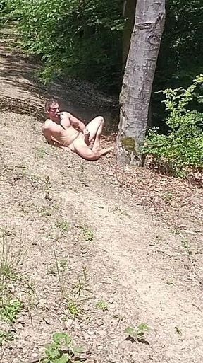 In Sight of the Road Rough Fap with Cumshot on Belly
