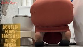 BBW Flip Flops, Farts and Plops Voyeur 1080p