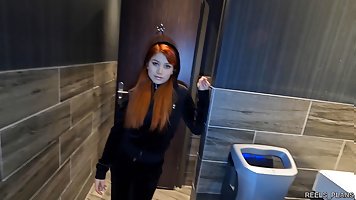 Round ass redhead Latina gets anally banged by two blacks